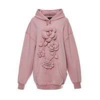 Laurence & Chico Cloud Flower Oversized Hoodie Pink | MADA IN CHINA