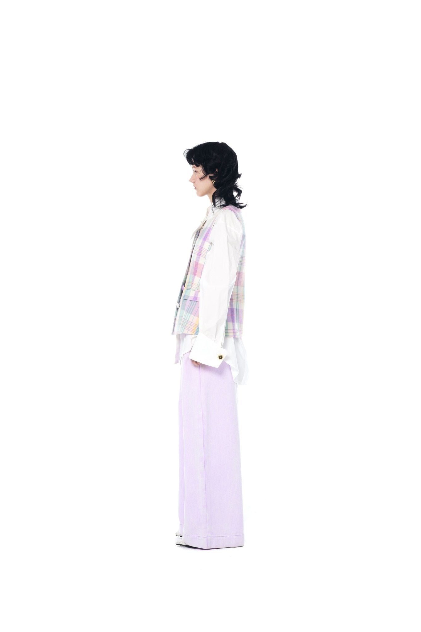 ICE DUST Colorful U Neck Tweed Vest | MADA IN CHINA