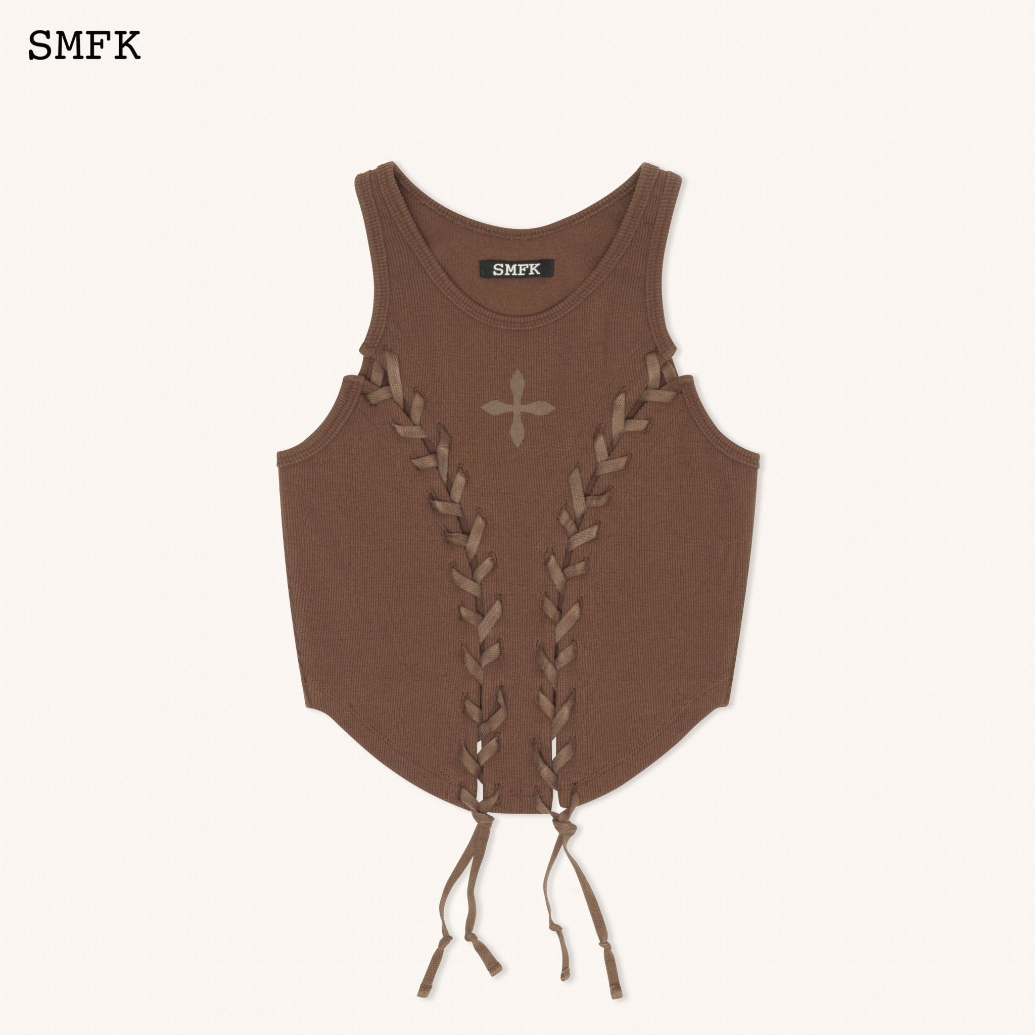 SMFK Compass Baseball Deconstruct Vest Top In Brown | MADA IN CHINA