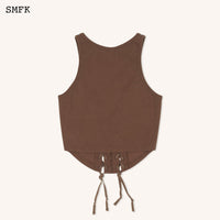 SMFK Compass Baseball Deconstruct Vest Top In Brown | MADA IN CHINA