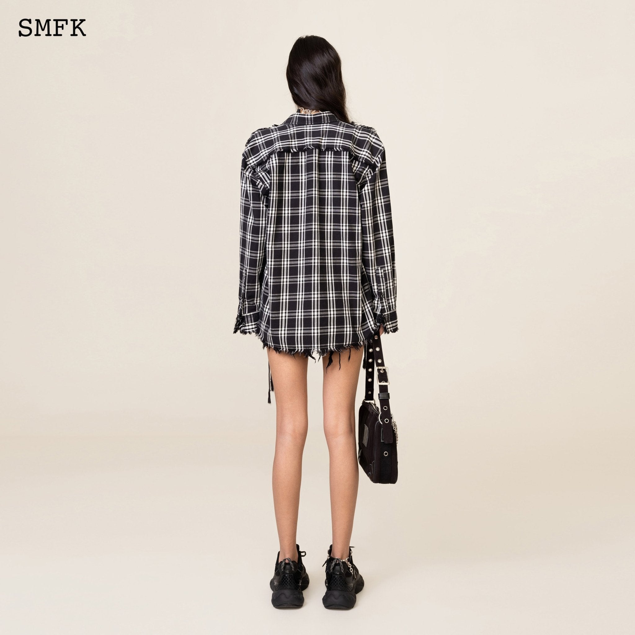 SMFK Compass Black Plaid Workwear Style Shirt | MADA IN CHINA