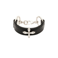SMFK Compass Black Thick Leather Wristband | MADA IN CHINA