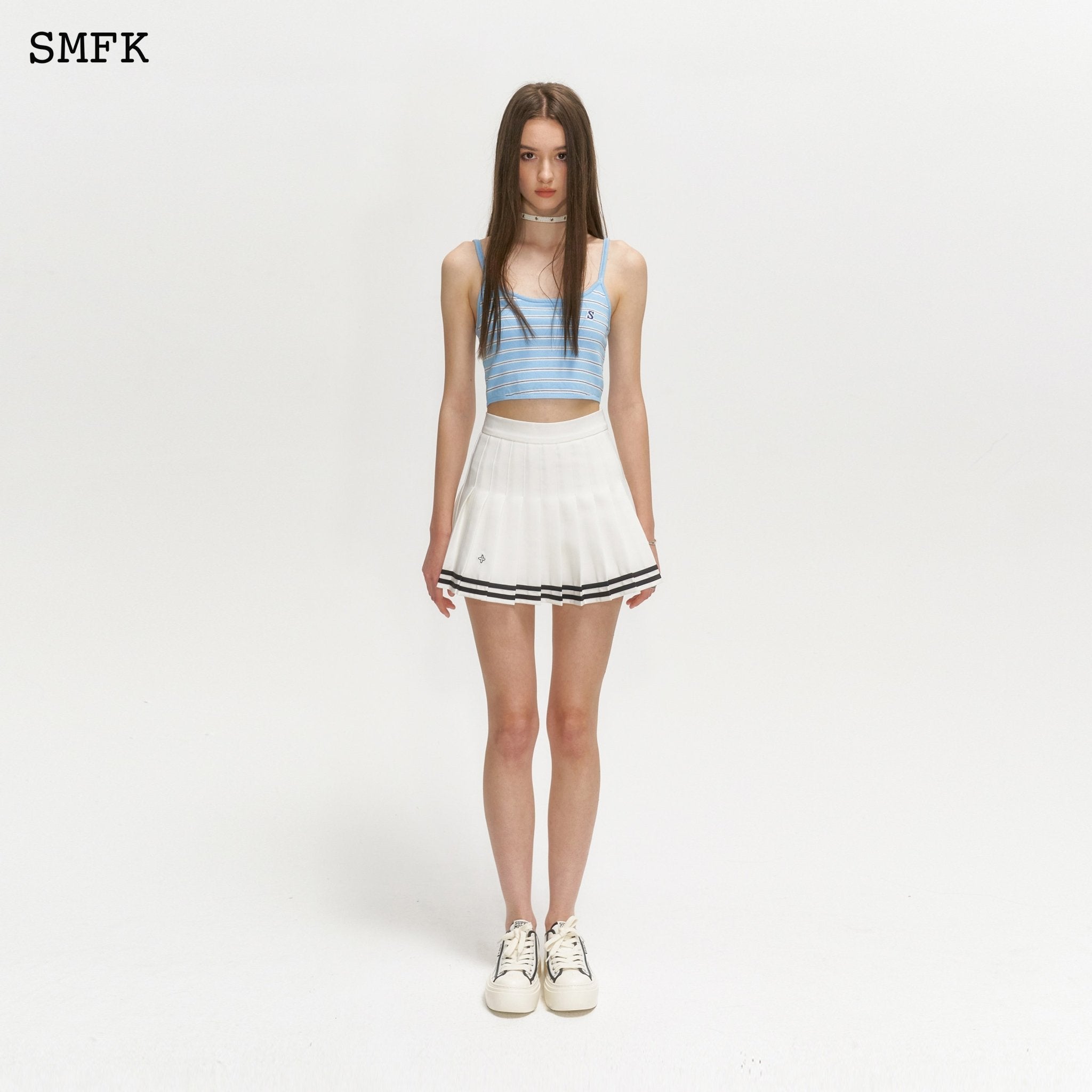 SMFK Compass Blue Stripe Knitted Vest | MADA IN CHINA