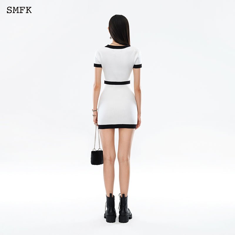 SMFK Compass Classic Cashmere Knit Dress White | MADA IN CHINA