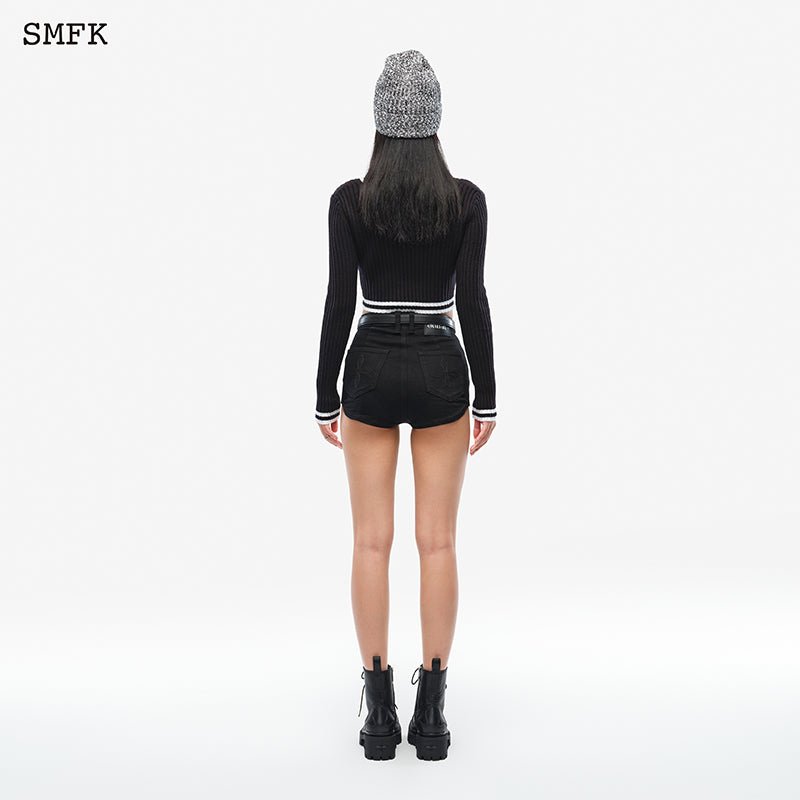 SMFK Compass Classic Cashmere Short Sweater Black | MADA IN CHINA