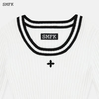 SMFK Compass Classic Cashmere Short Sweater White | MADA IN CHINA