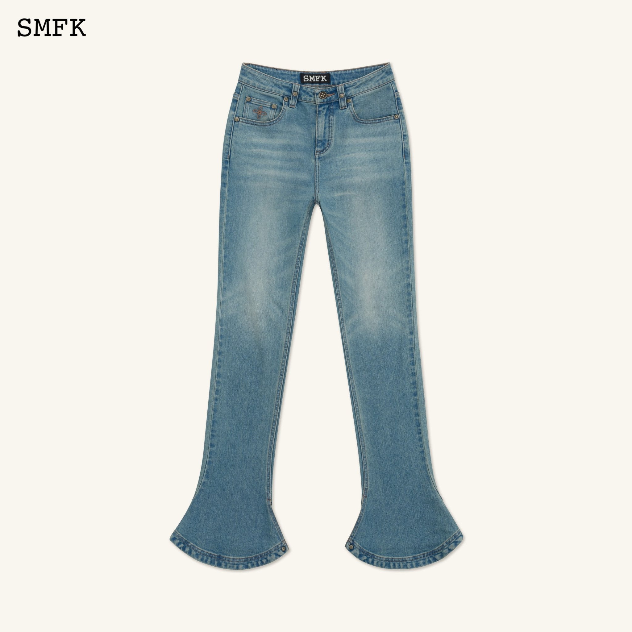 SMFK Compass Classic Horseshoe Flared Jeans Blue | MADA IN CHINA