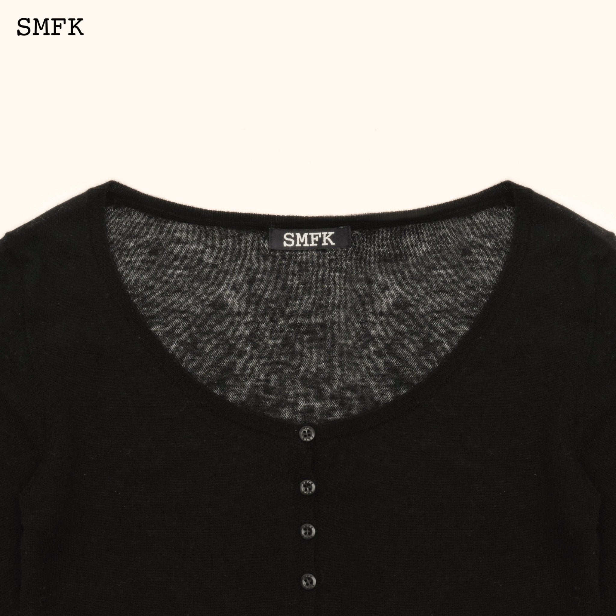 SMFK Compass Classic Woolen Knitted Cardigan In Black | MADA IN CHINA