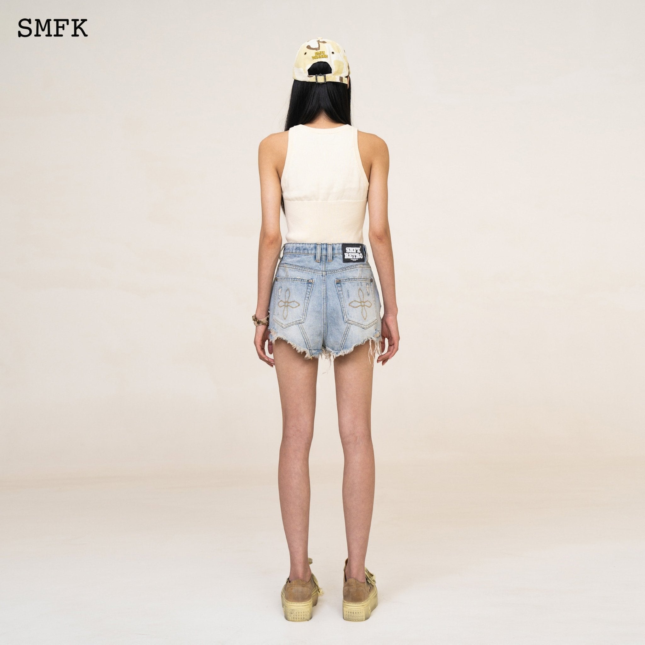 SMFK Compass Cream Vintage Vacation Knitted Vest | MADA IN CHINA