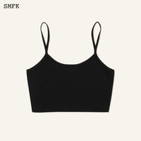 SMFK Compass Cross Classic Knitted Ultra Short Vest Top Black | MADA IN CHINA