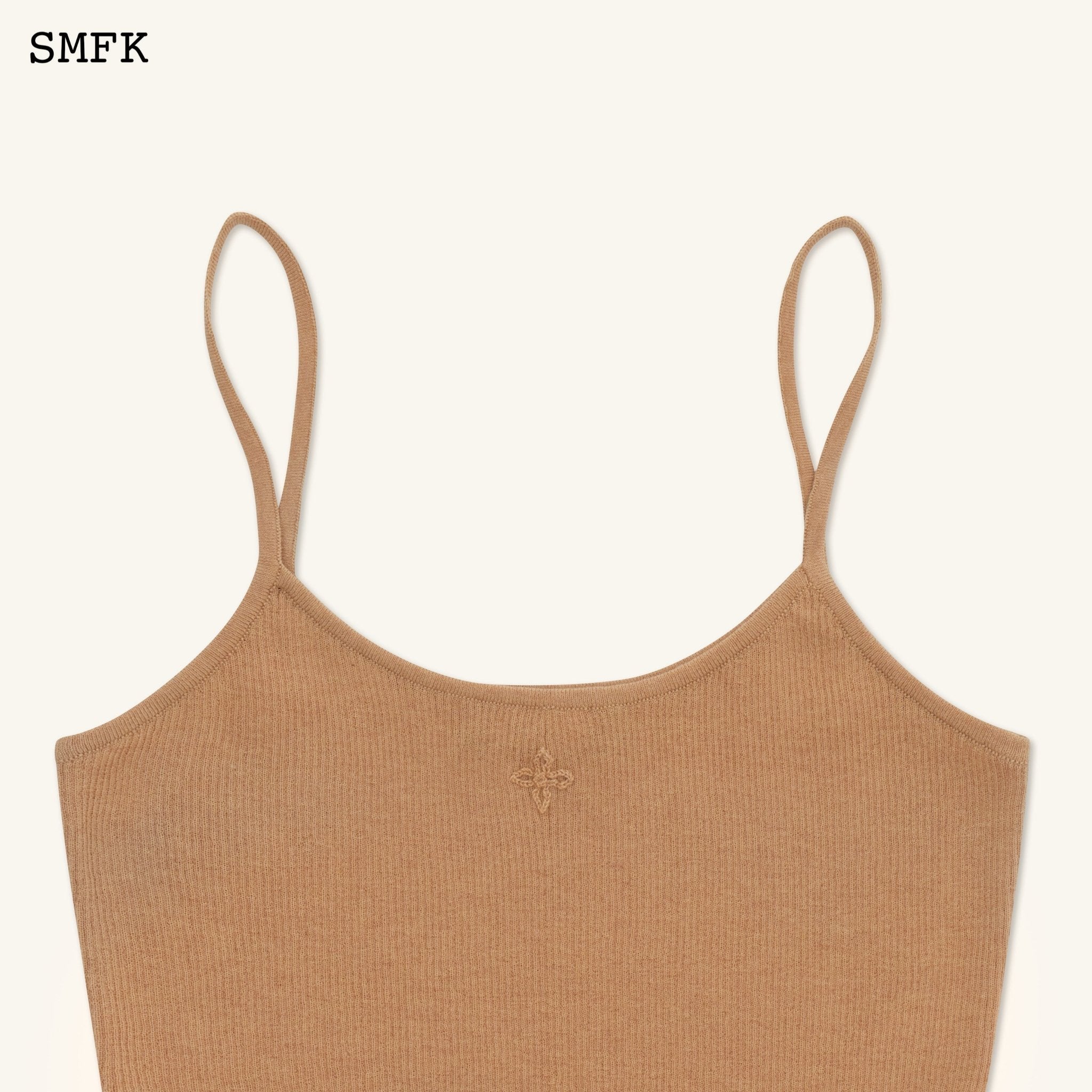 SMFK Compass Cross Classic Knitted Ultra Short Vest Top Nude | MADA IN CHINA