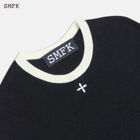 SMFK Compass Cross Classic Wool Knit Tee Midnight Black | MADA IN CHINA