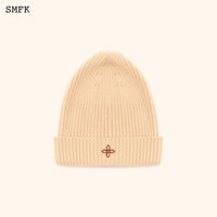 SMFK Compass Cross Cotton Beanie Hat In Wheat | MADA IN CHINA