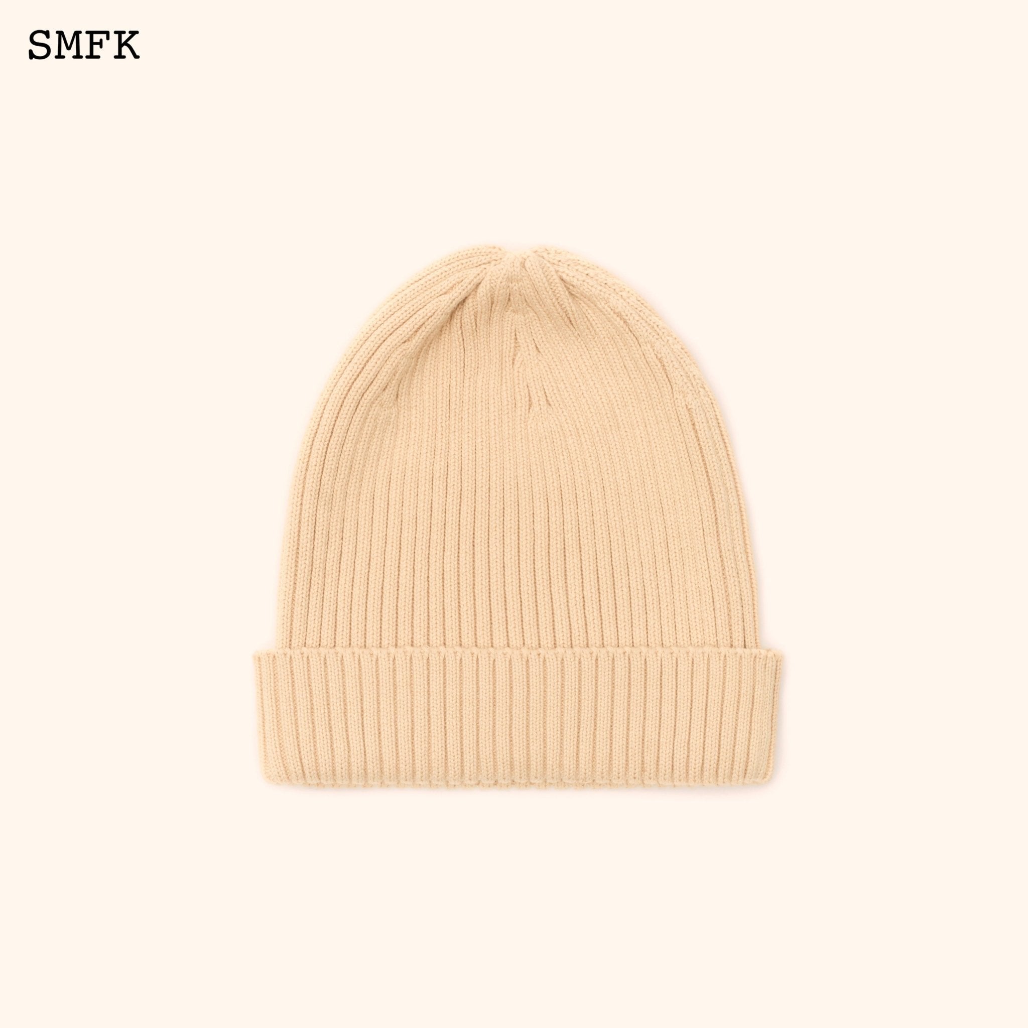 SMFK Compass Cross Cotton Beanie Hat In Wheat | MADA IN CHINA