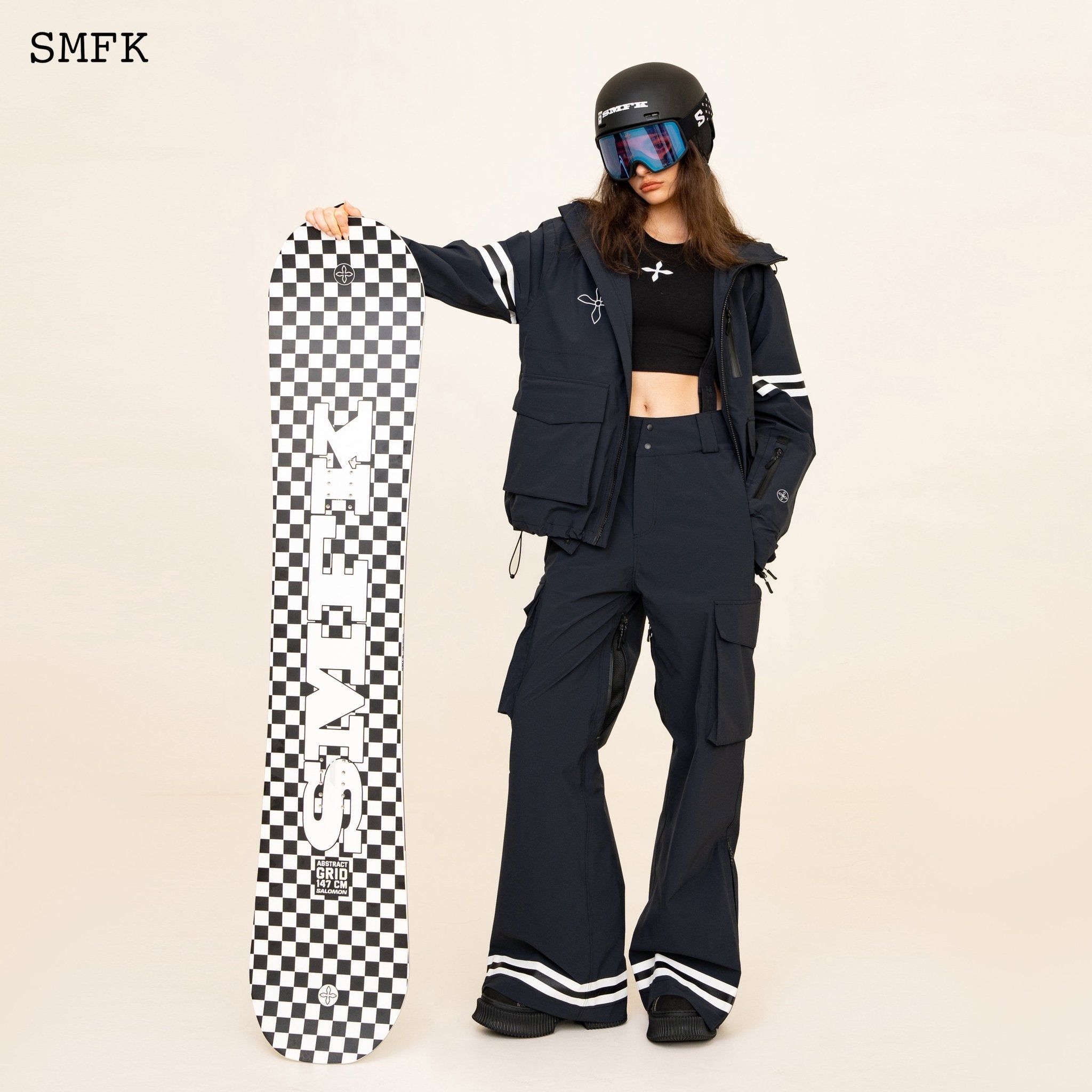 SMFK Compass Cross DNA Ski Snow Jacket In Black | MADA IN CHINA