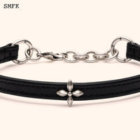 SMFK Compass Cross Leather Chocker In Black | MADA IN CHINA