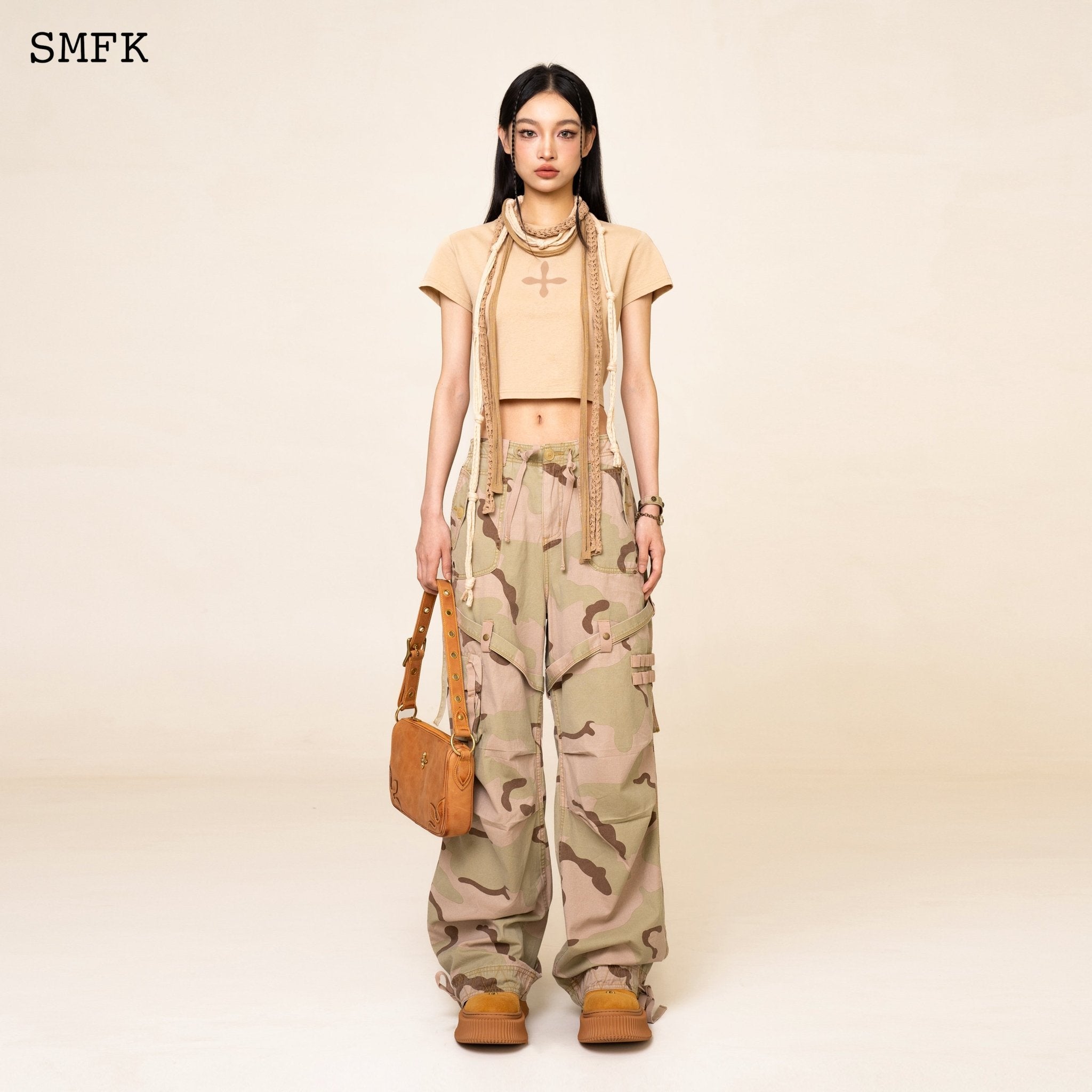 SMFK Compass Cross Slim-Fit Tee In Wheat | MADA IN CHINA