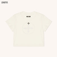 SMFK Compass Cross Slim-Fit Tee In White | MADA IN CHINA