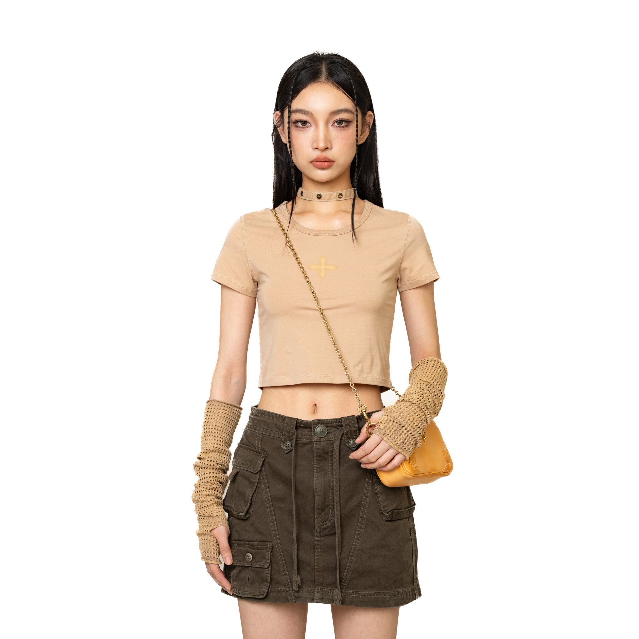 SMFK Compass Cross Sport Tights Tee In Wheat | MADA IN CHINA