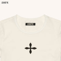 SMFK Compass Cross Sport Tights Tee In White | MADA IN CHINA