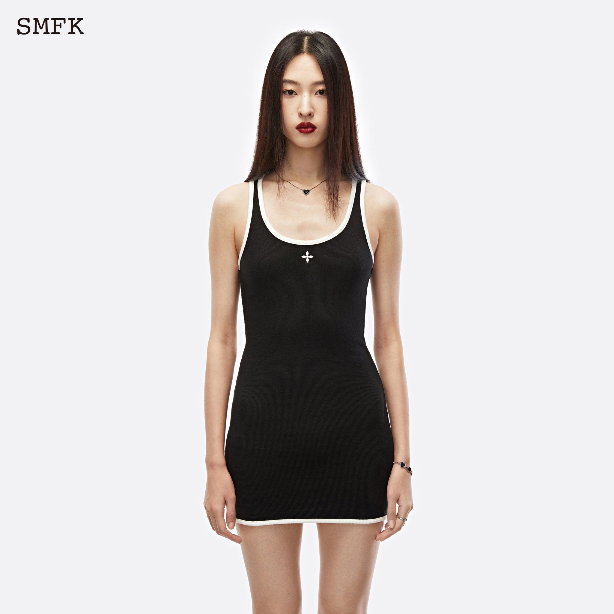 SMFK Compass Cross Vintage Tennis Tank Dress Black | MADA IN CHINA