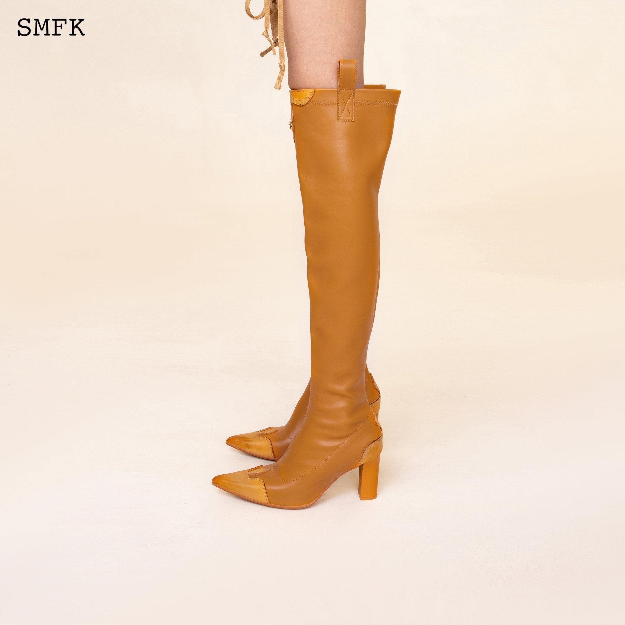 SMFK Compass Cross Wheat Leather over-the-knee Boots | MADA IN CHINA