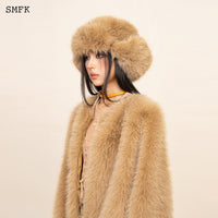 SMFK Compass Cross Winter Fur Hat In Wheat | MADA IN CHINA