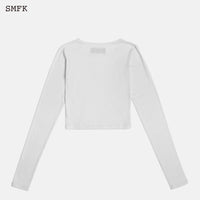 SMFK Compass Midnight Flower Wool Knit Sky White | MADA IN CHINA