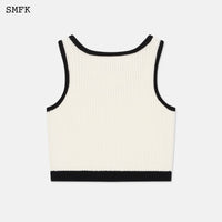 SMFK Compass Pixel Knitted White Vest | MADA IN CHINA