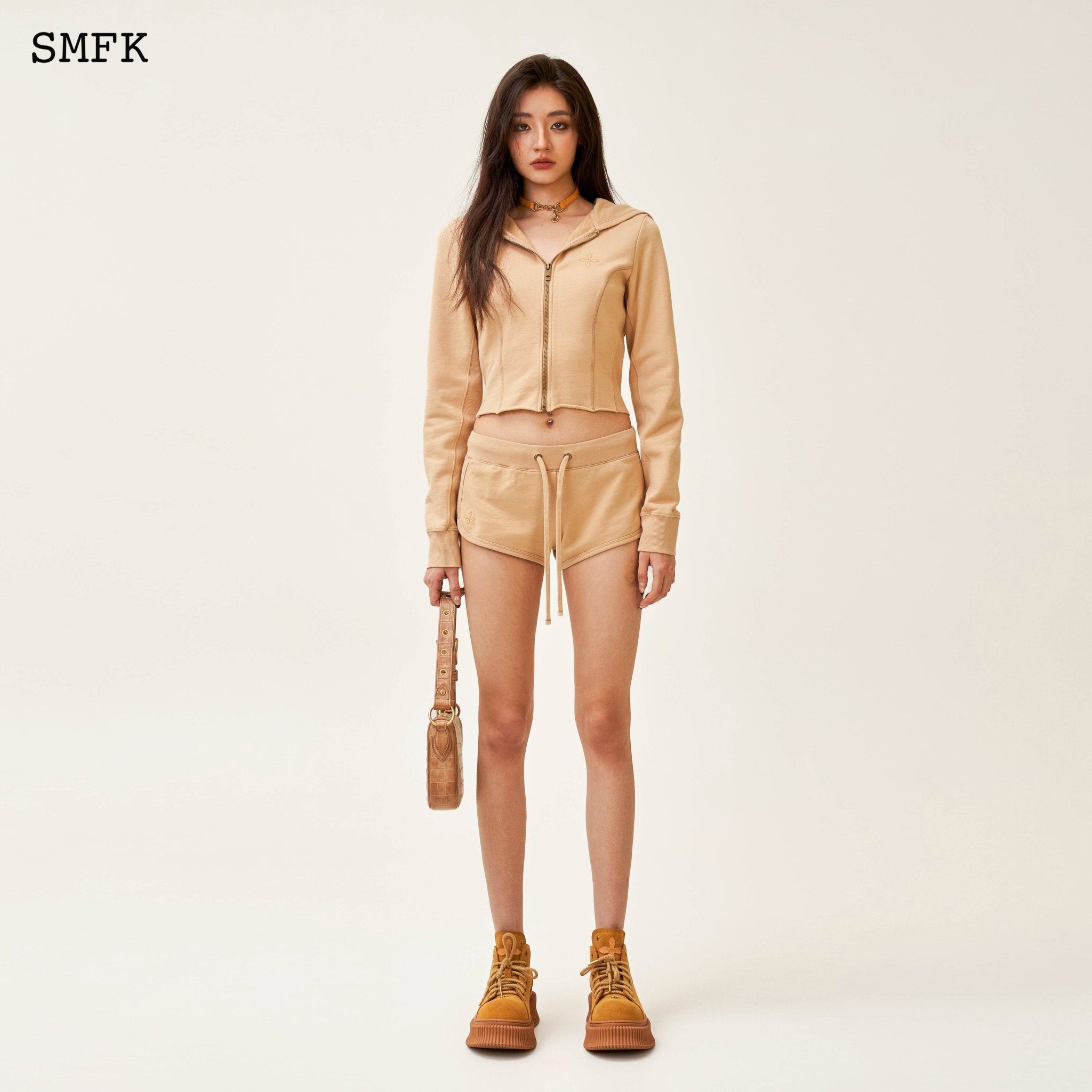 SMFK Compass Rove Stray Slim-Fit Hoodie In Sand | MADA IN CHINA
