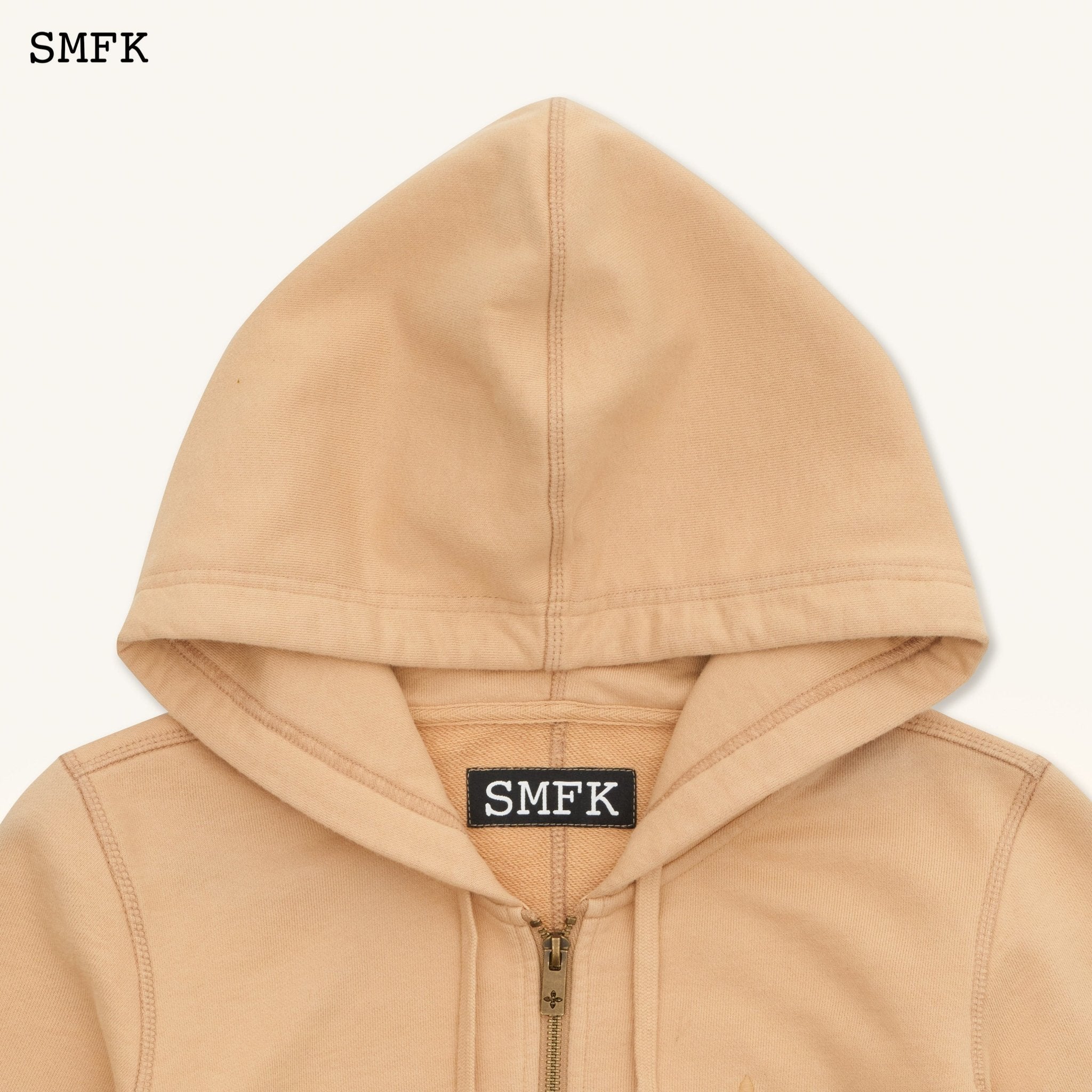 SMFK Compass Rush Short Sporty Hoodie In Sand | MADA IN CHINA