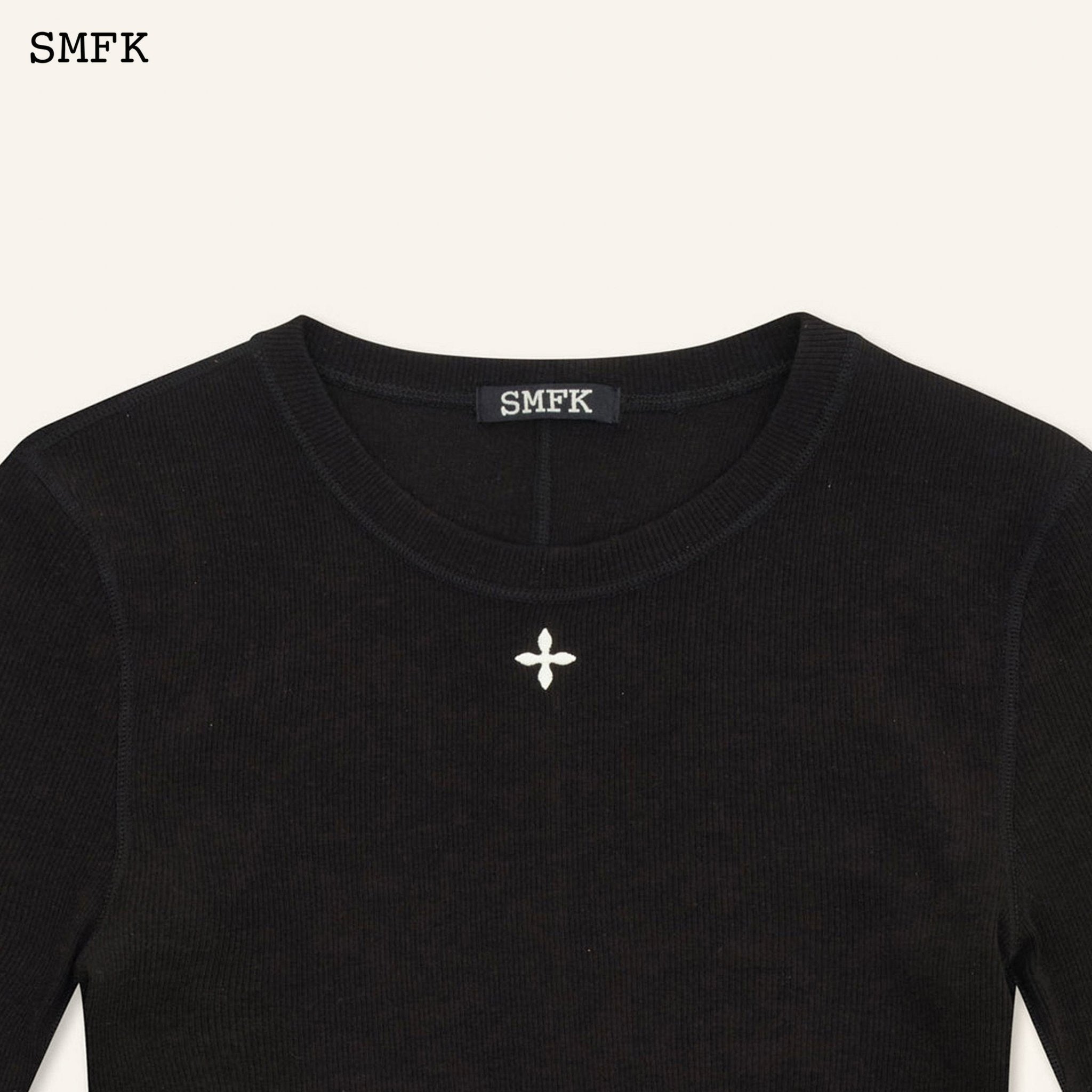 SMFK Compass Rush Slim Fit Sports Top In Black | MADA IN CHINA