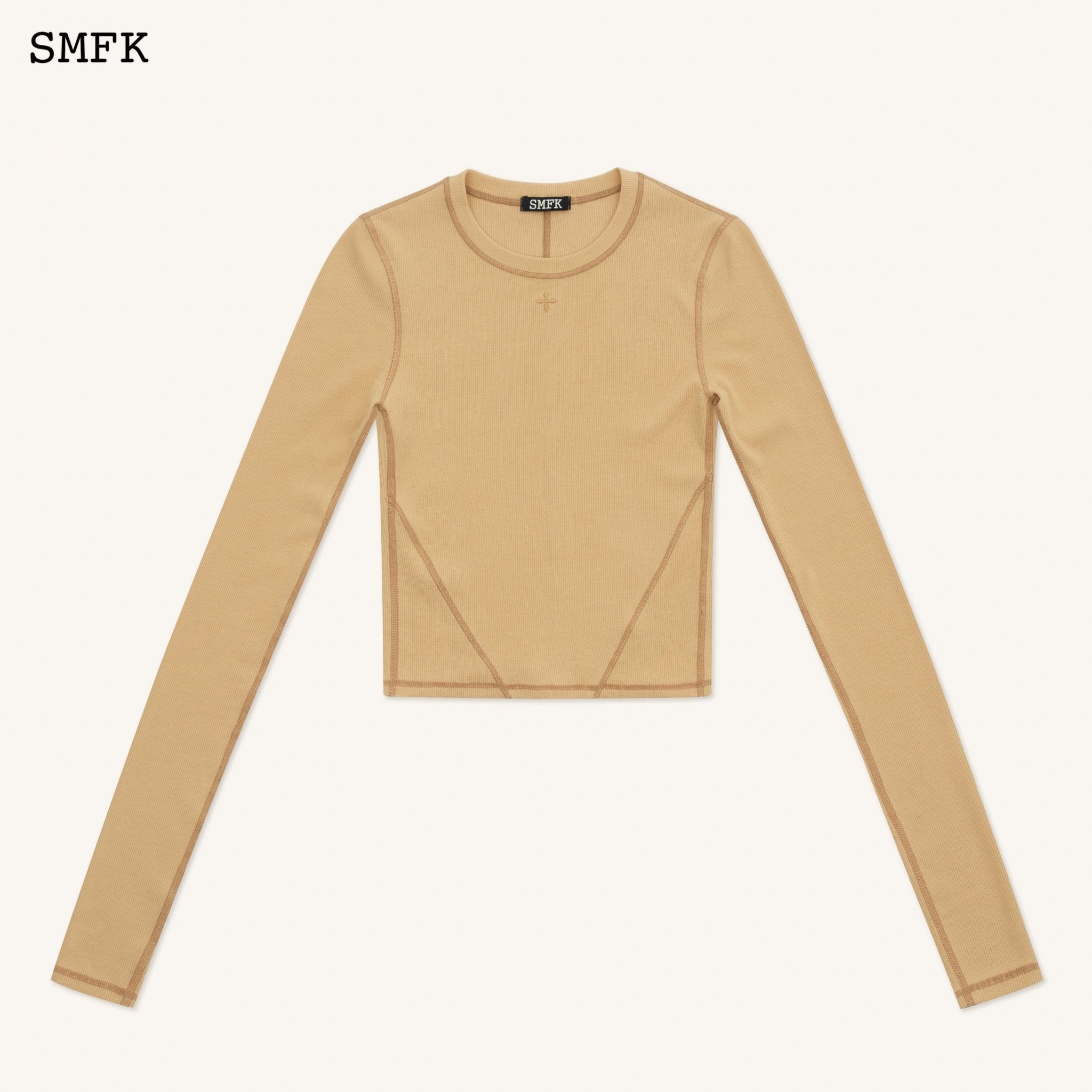 SMFK Compass Rush Slim Fit Sports Top In Sand | MADA IN CHINA