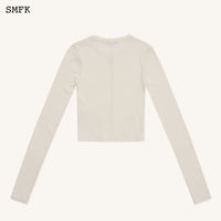 SMFK Compass Rush Slim Fit Sports Top In White | MADA IN CHINA