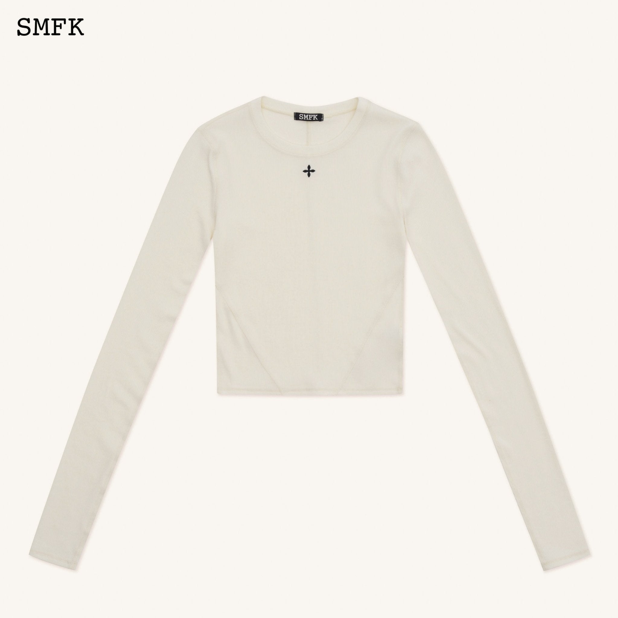 SMFK Compass Rush Slim Fit Sports Top In White | MADA IN CHINA
