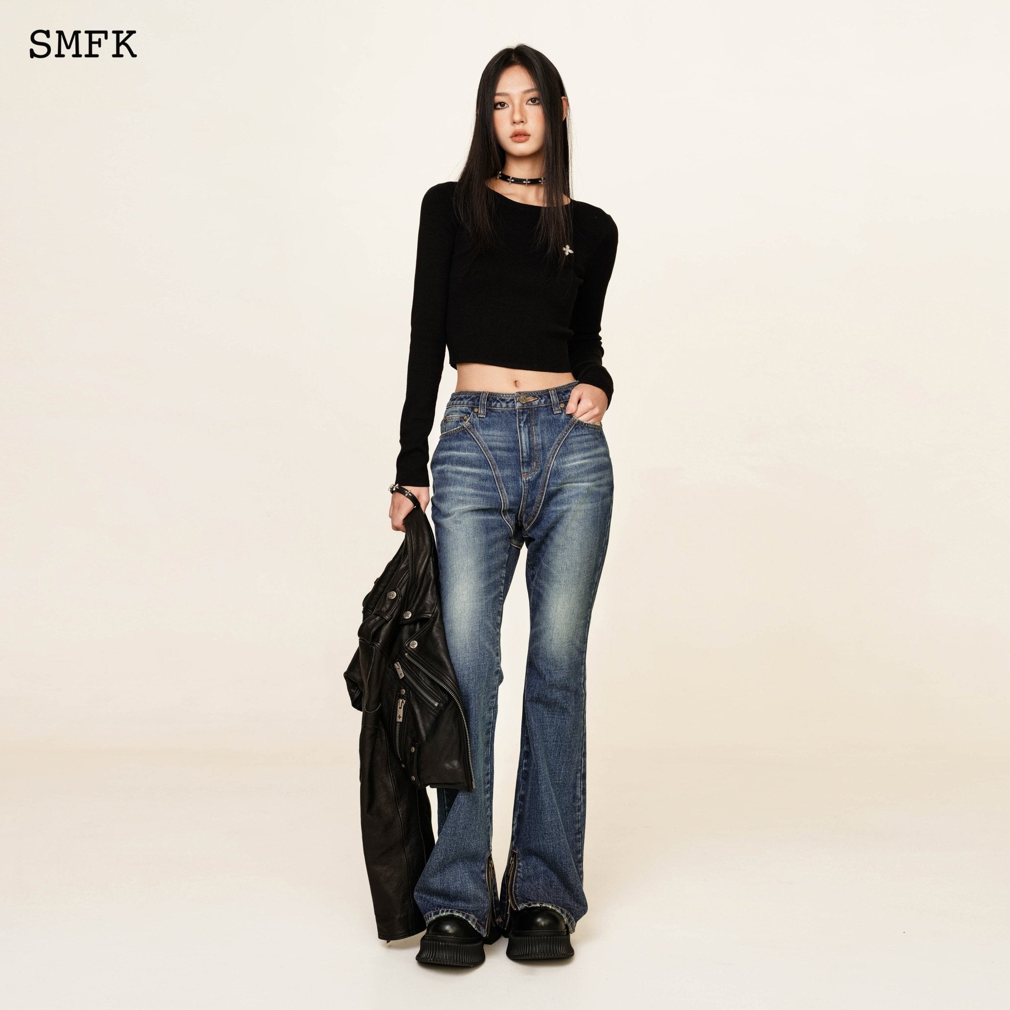 SMFK Compass Tarpan Classic Flared Jeans Retro Blue | MADA IN CHINA