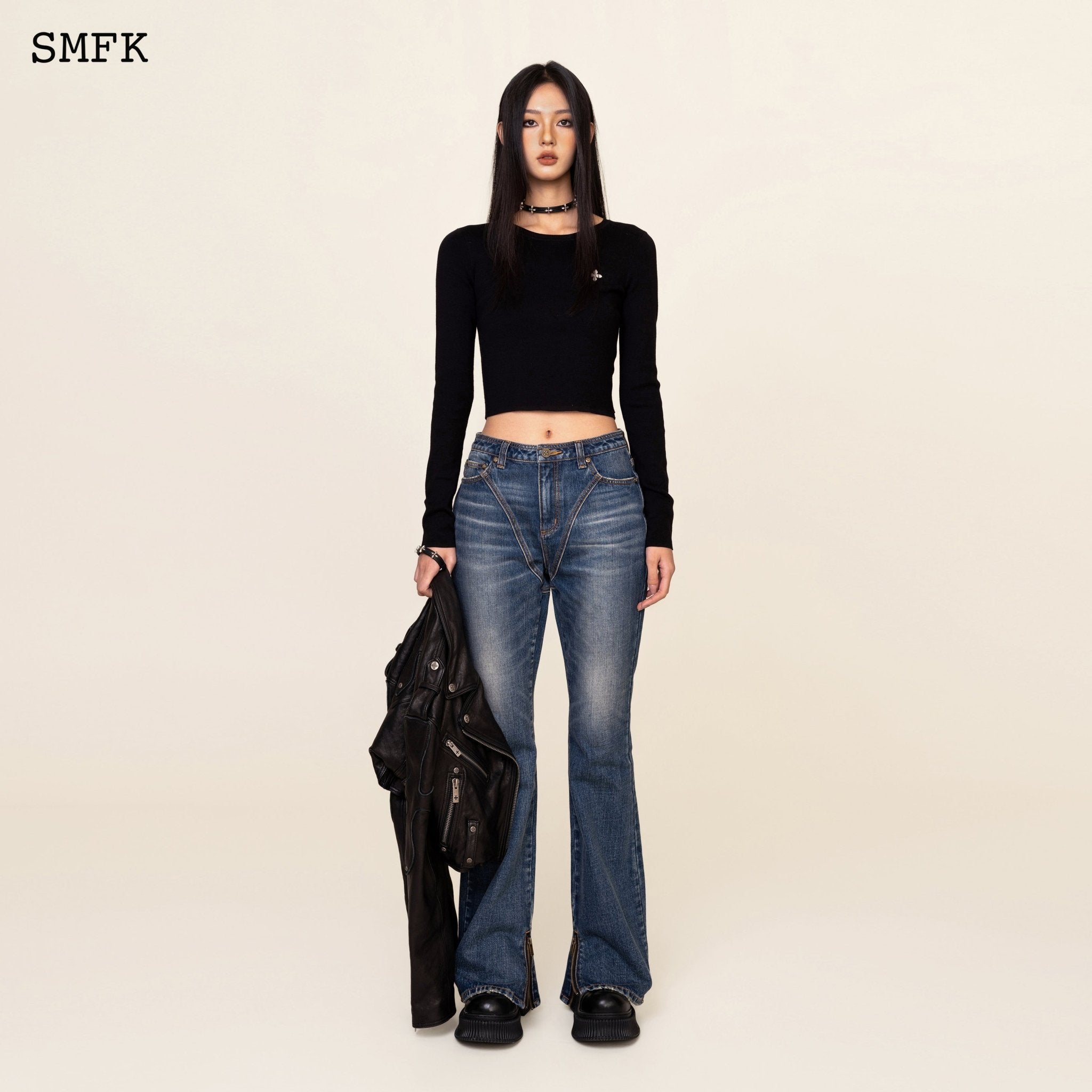 SMFK Compass Tarpan Classic Flared Jeans Retro Blue | MADA IN CHINA