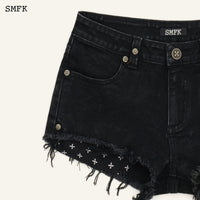 SMFK Compass Tarpan Low-rise Black Short Jeans | MADA IN CHINA