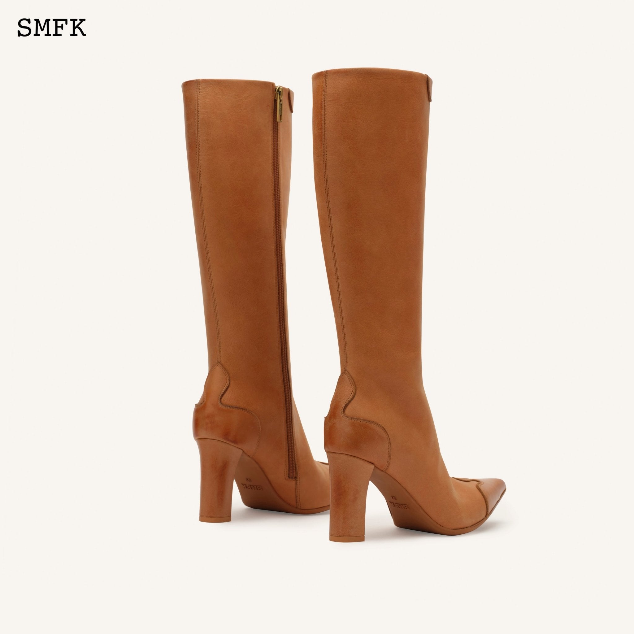 SMFK Compass Vintage Cowhide High-Boots Wheat | MADA IN CHINA