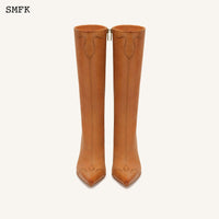 SMFK Compass Vintage Cowhide High-Boots Wheat | MADA IN CHINA
