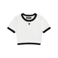 SMFK Compass Vintage Knit Tee White | MADA IN CHINA