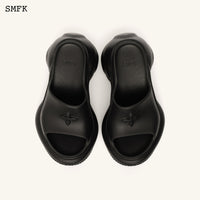 SMFK Compass Wave High-Heel Bumper Sandal In Black | MADA IN CHINA
