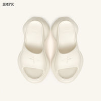 SMFK Compass Wave High-Heel Bumper Sandal In White | MADA IN CHINA