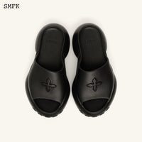 SMFK Compass Wave Platform Bumper Sandal In Black | MADA IN CHINA