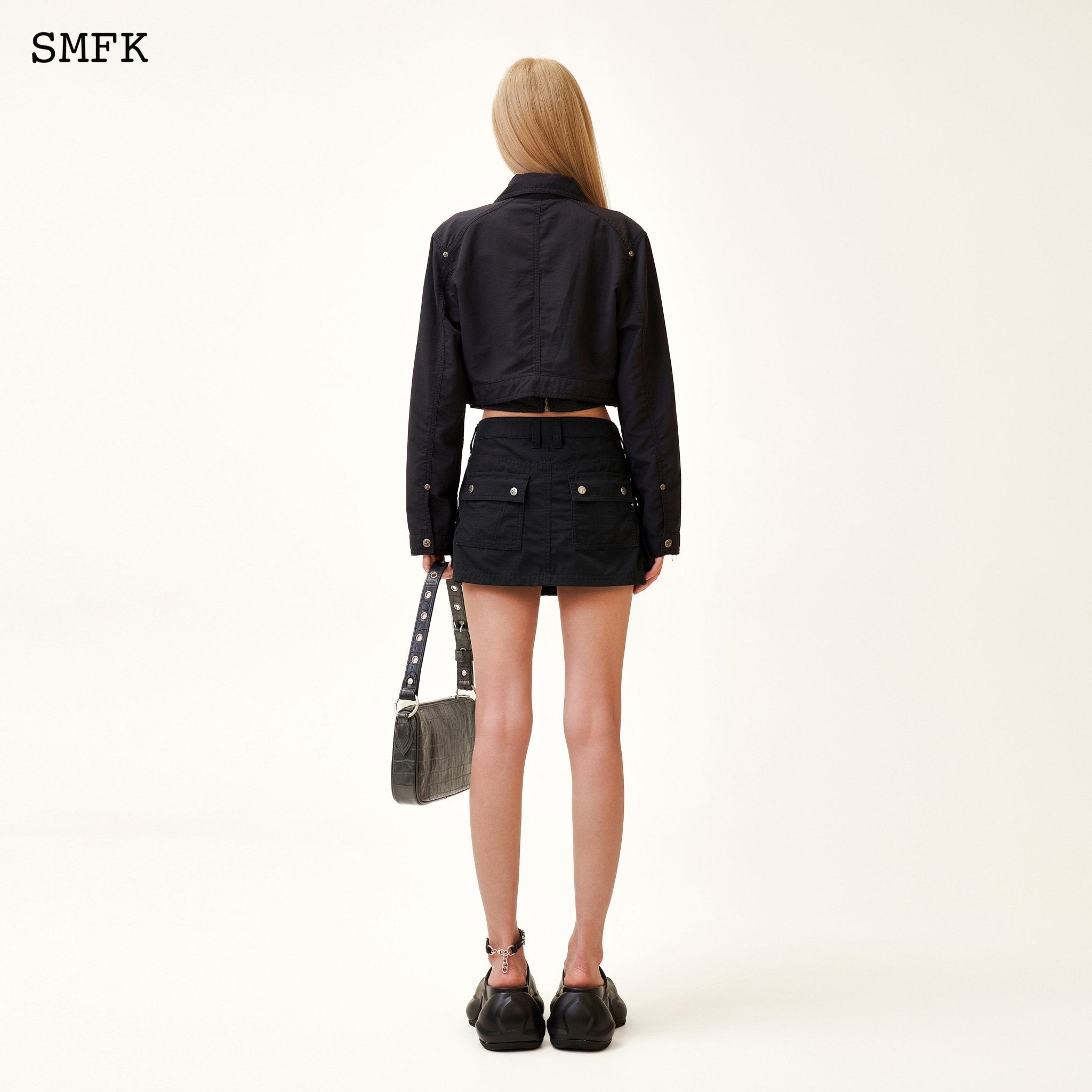 SMFK Compass Wild Tarpan Workwear Black Mini Skirt | MADA IN CHINA