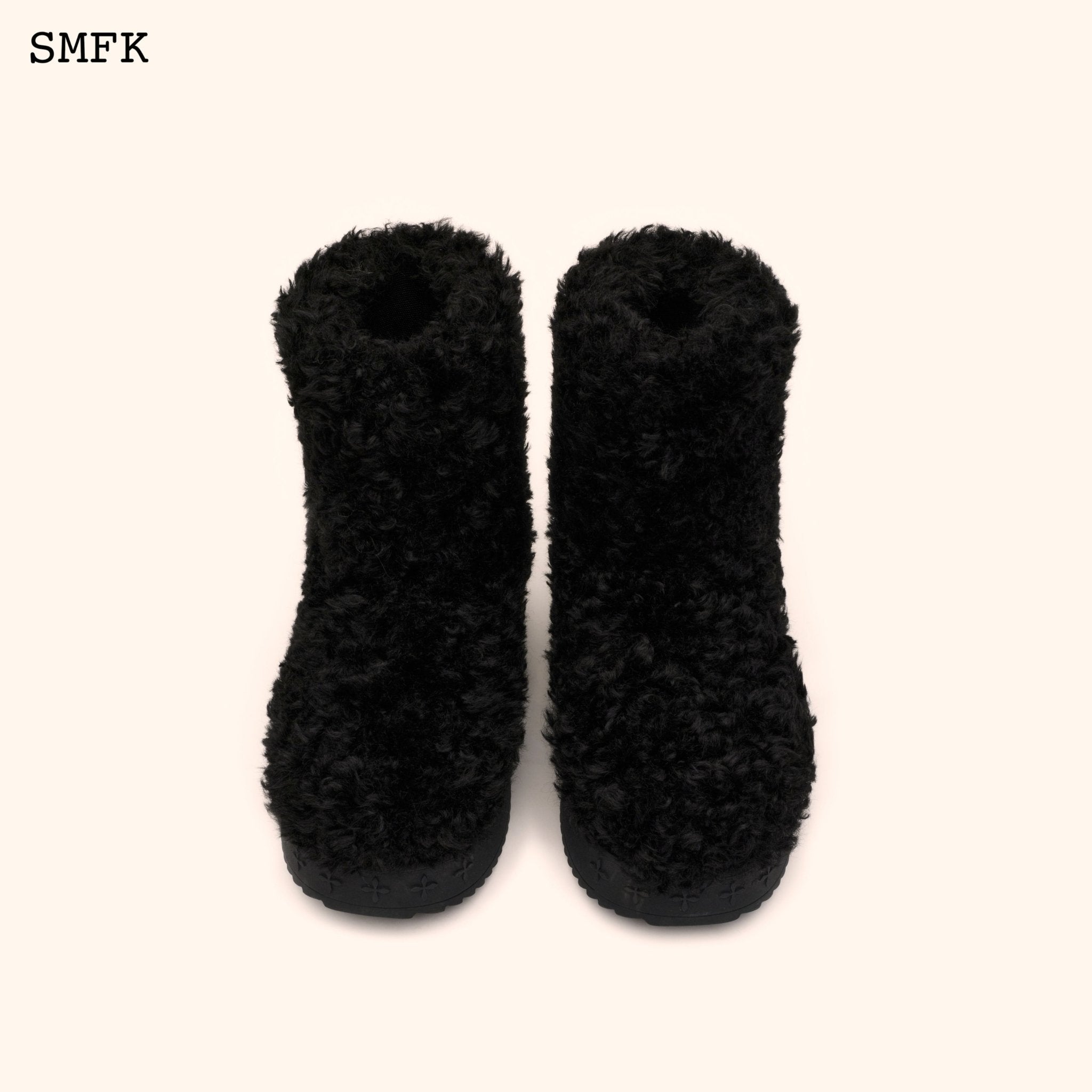 SMFK Compass Woolly Black Fluffy Boots | MADA IN CHINA