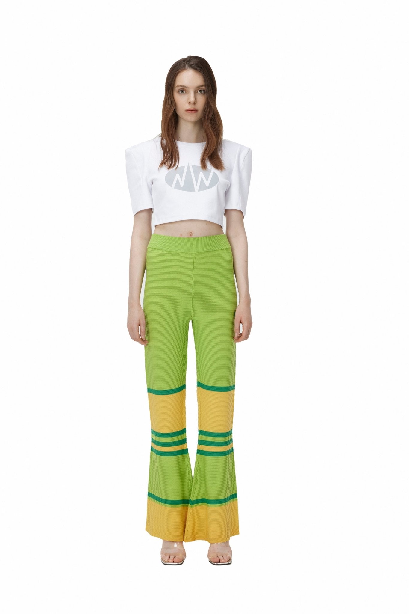 MEDIUM WELL Contrasting Colors Pants Green | MADA IN CHINA