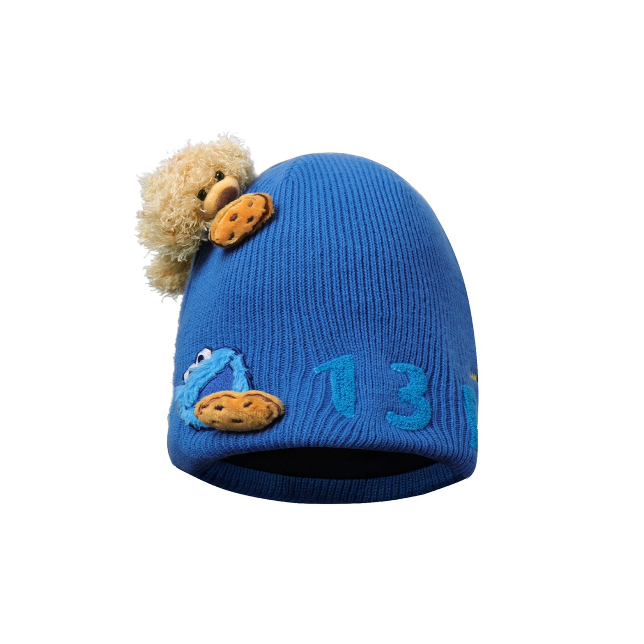 13DE MARZO Cookie Monster lazy Bear Beanie Directoire Blue | MADA IN CHINA