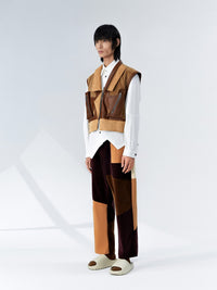 GALLIANO LANDOR Corduroy Deconstructed Patchwork Vest | MADA IN CHINA