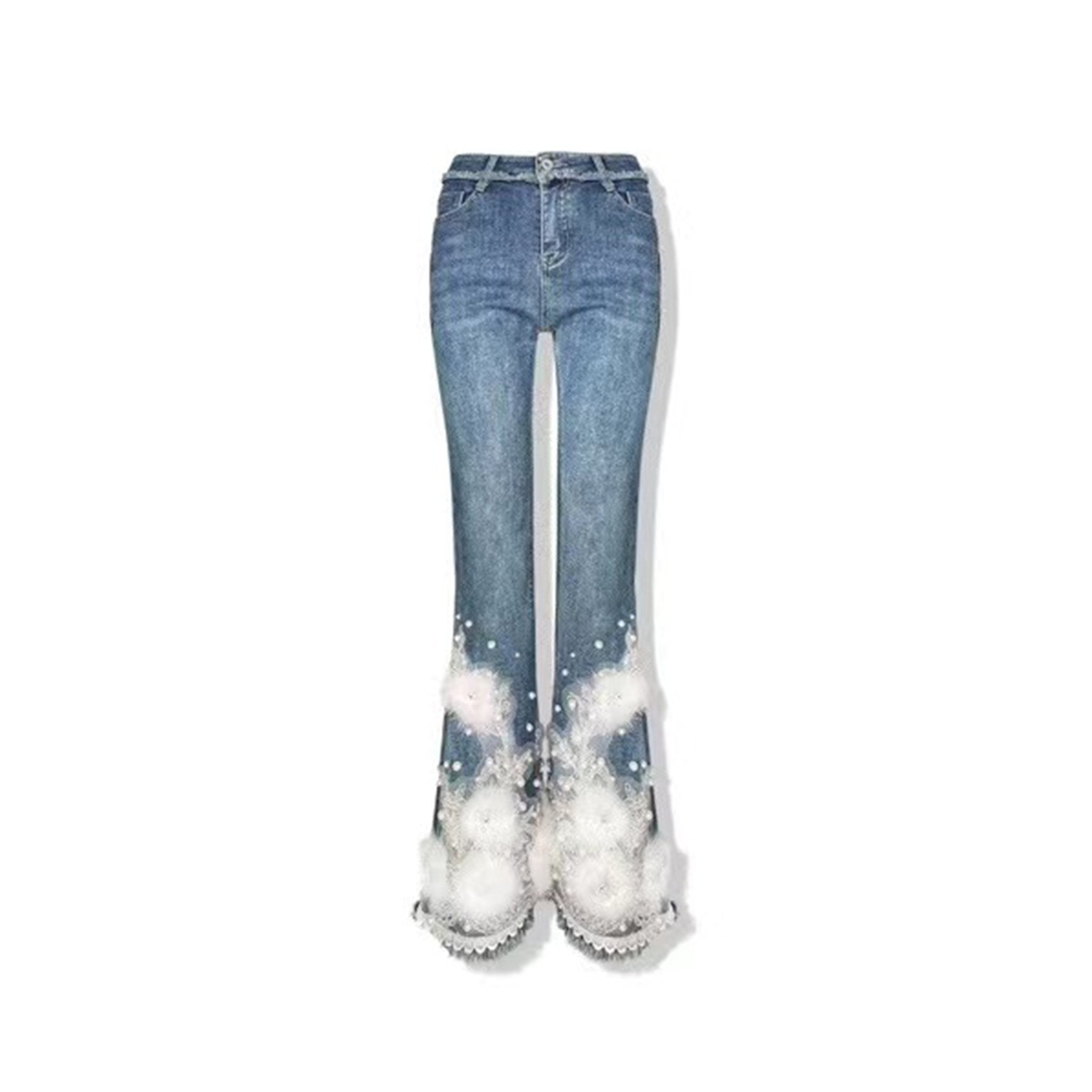 AIMME SPARROW Cuff Lace Jeans | MADA IN CHINA